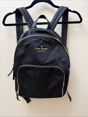 kate spade Black Nylon Mini Backpack with Gold Accents